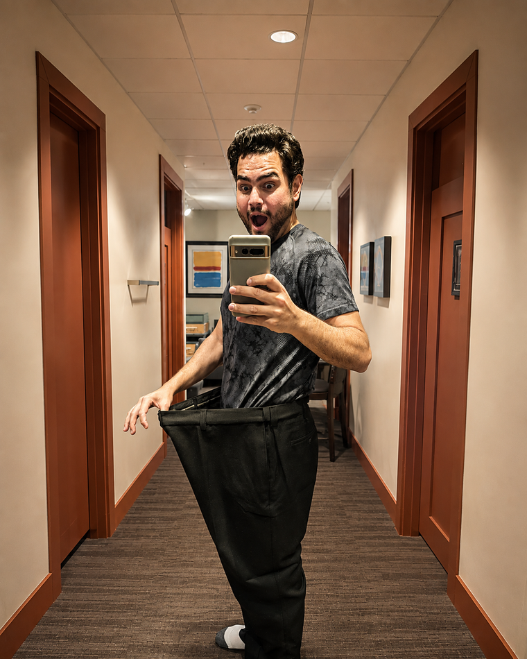 Elias after reaching 185 pounds, five months later