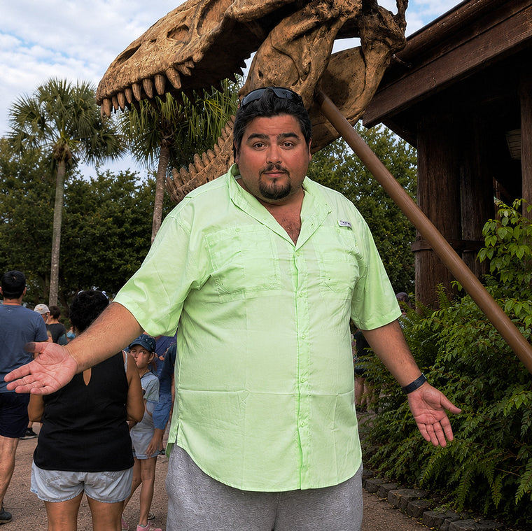 Elias before his personal transformation, at 365 pounds